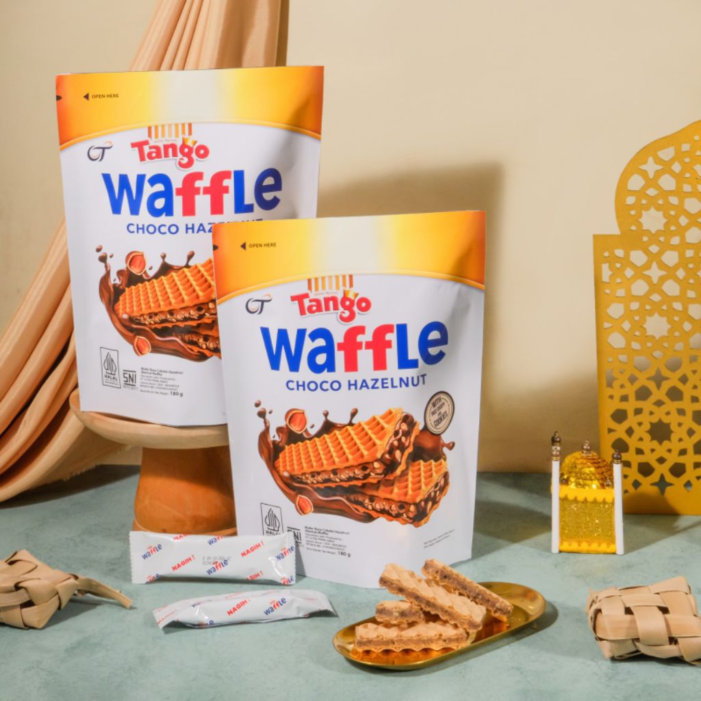 Tango waffle, tango waffle wahh, tango brownies crispy, tango emoji kemasan pouch berhadiah THR mudi