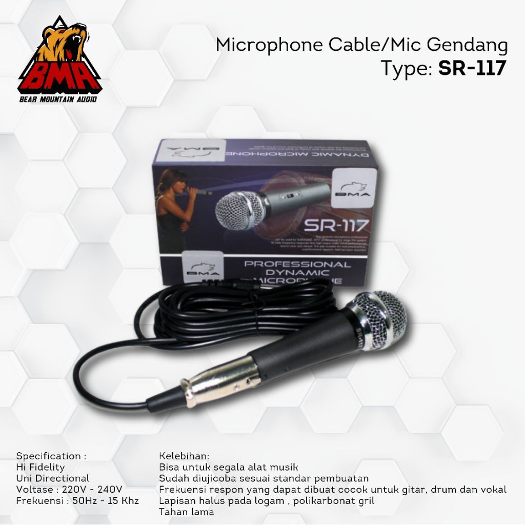 microphone kabel BMA SR117 | mic gendang