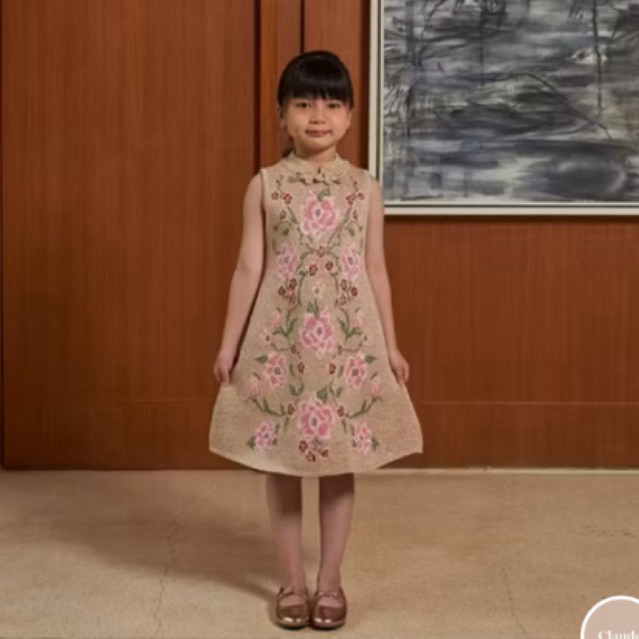 Claude dress kids cheongsam preloved 3-5tahun