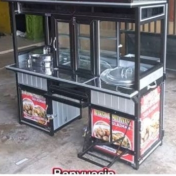 gerobak mie ayam bakso aluminium