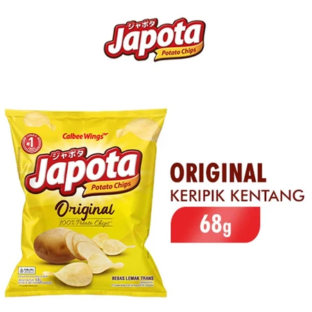 Japota Potato Cips Camilan Keripik Kentang Rasa Original Snack Ciki Jajan Makanan Ringan Kemasan 68g