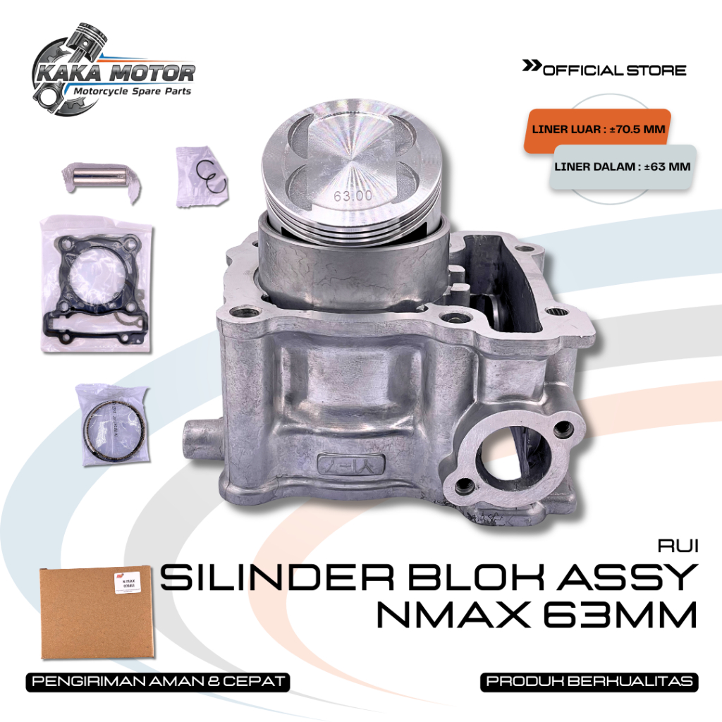 SILINDER BLOK ASSY NMAX 63MM - BLOK SEHER 63 MM BORED UP NMAX AEROX 155 2DP