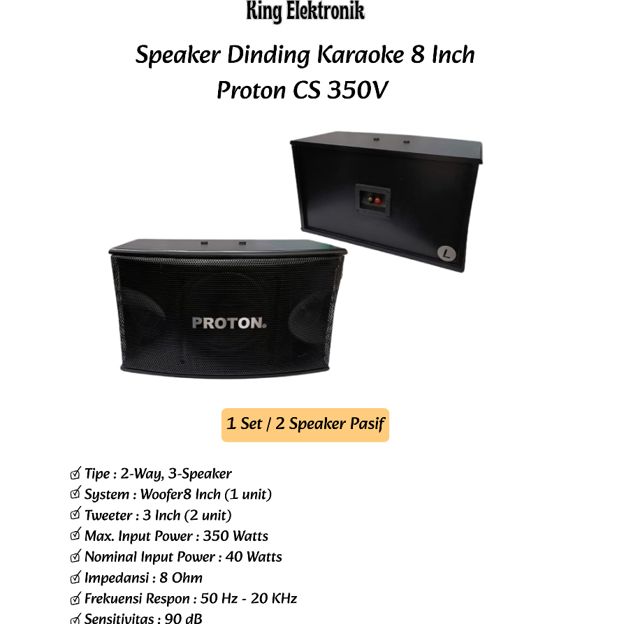 Speaker Karaoke 8 Inch Proton CS 350 V