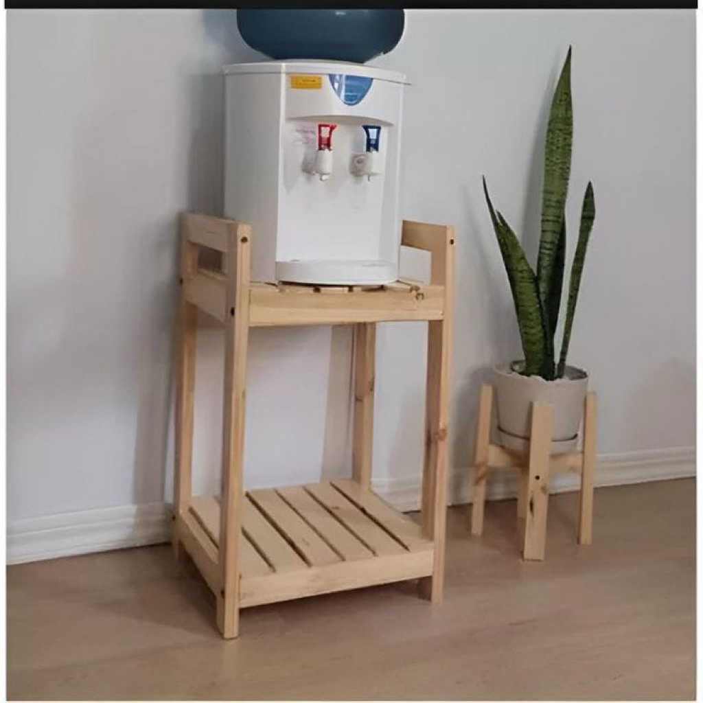 Rak Rice Cooker dan Dispenser Rak Kayu Susun Serbaguna