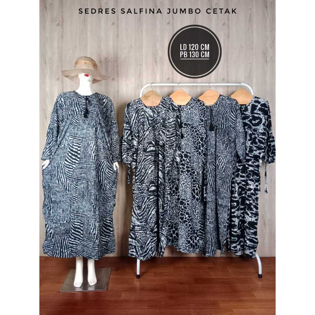 Sekdres Salfina Jumbo Cetak By Marwa Busui Resleting Bahan Rayon Halus Terbaru Terlaris Asli Pekalon