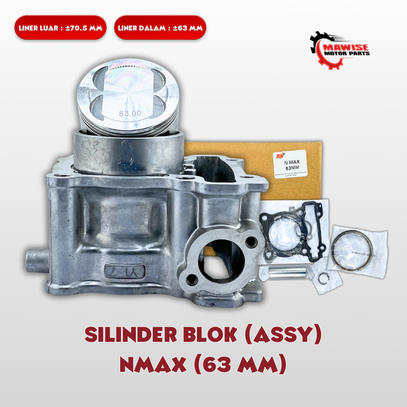 SILINDER BLOK ASSY NMAX 63MM - BLOK SEHER 63 MM BORED UP NMAX AEROX 155 2DP