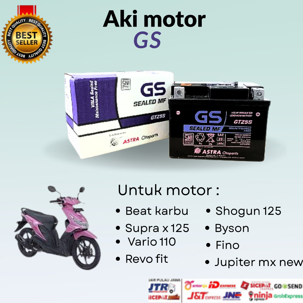 aki motor GS Astra 12v 3.5ah aki motor honda beat karbu