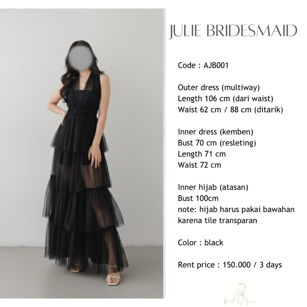 SEWA / RENTAL DRESS KONDANGAN PESTA JULIE BRIDESMAID AJB001