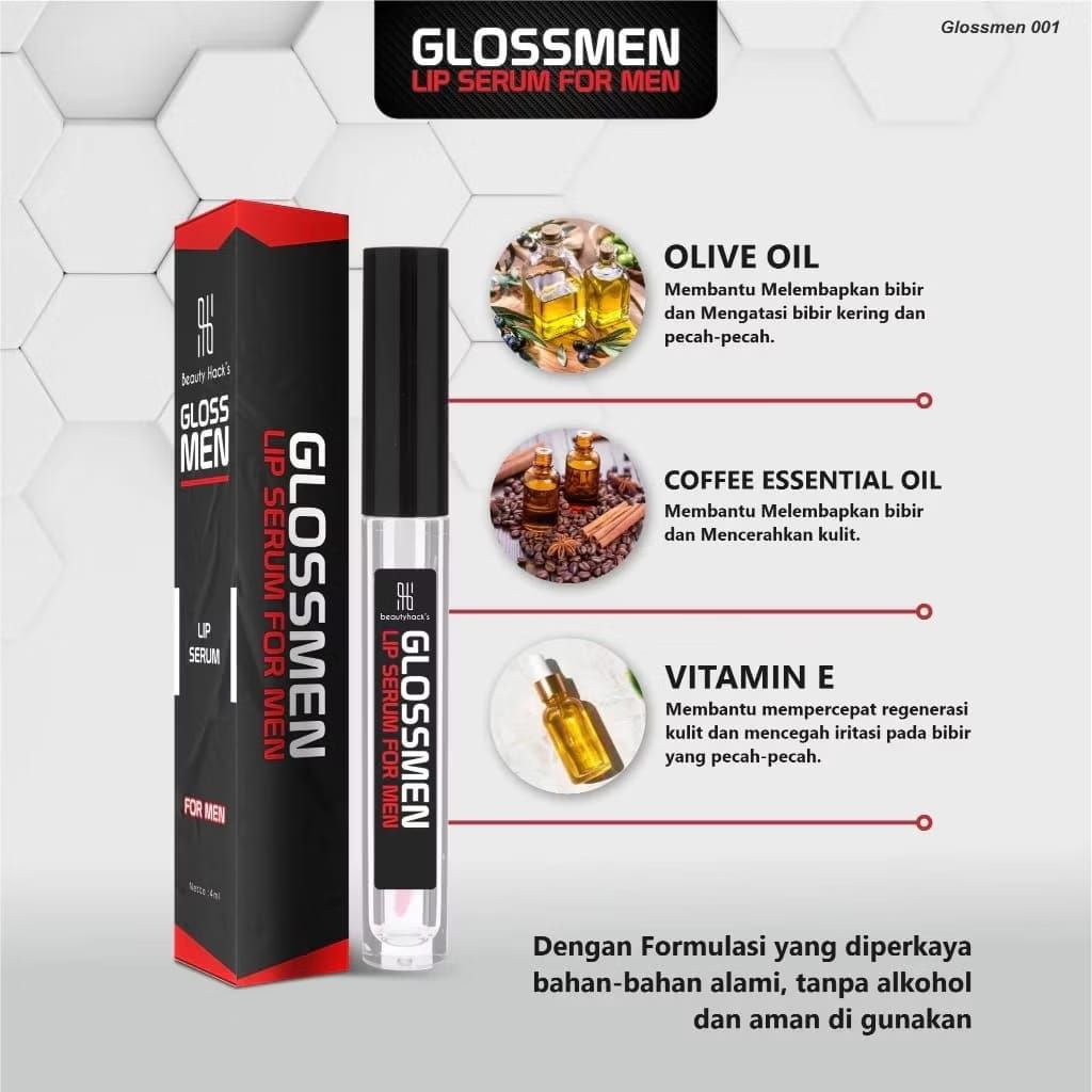 Pemerah Bibir Pria Pencerah Bibir Pria
Alami GlossMen Lip Serum Pelembap Bibir Official