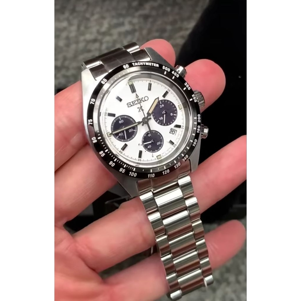 Jam Tangan Pria Seiko Prospex SSC813P1 Solar Chronograph PANDA Stainless Steel SSC813(Second)