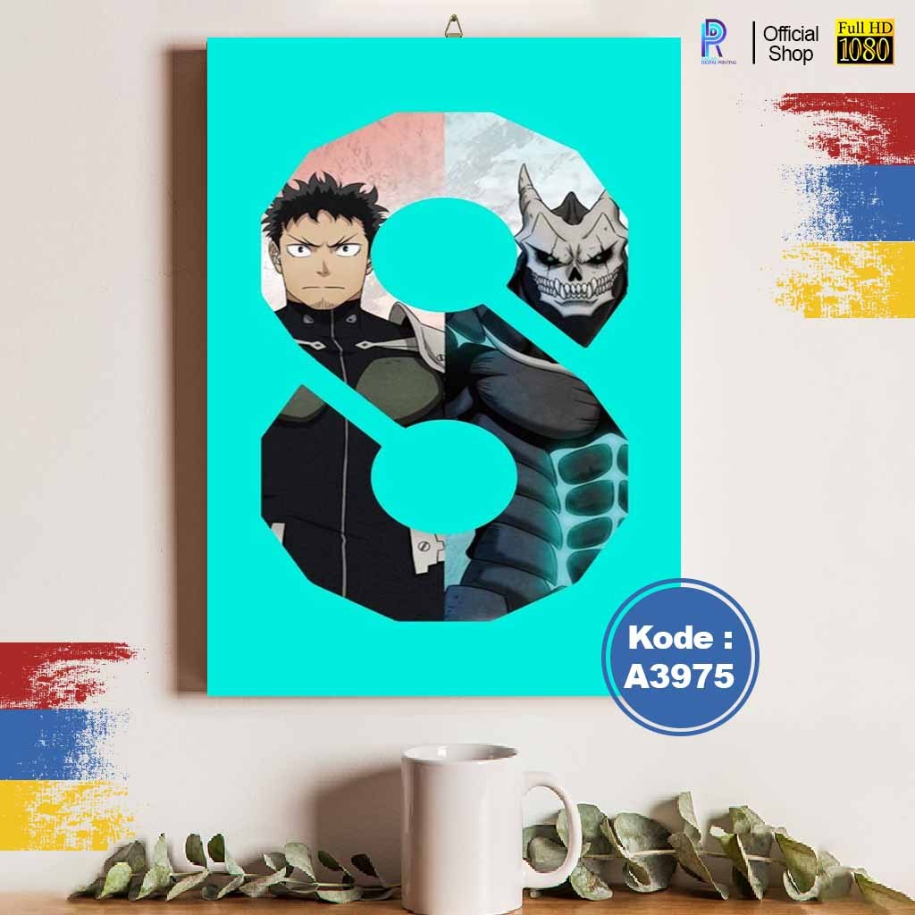 Hiasan Dinding Kayu KAIJU8 1 Poster KAIJU8 1 Wall Decor Unik untuk Kamar & Ruang Tamu AA3971 XZ