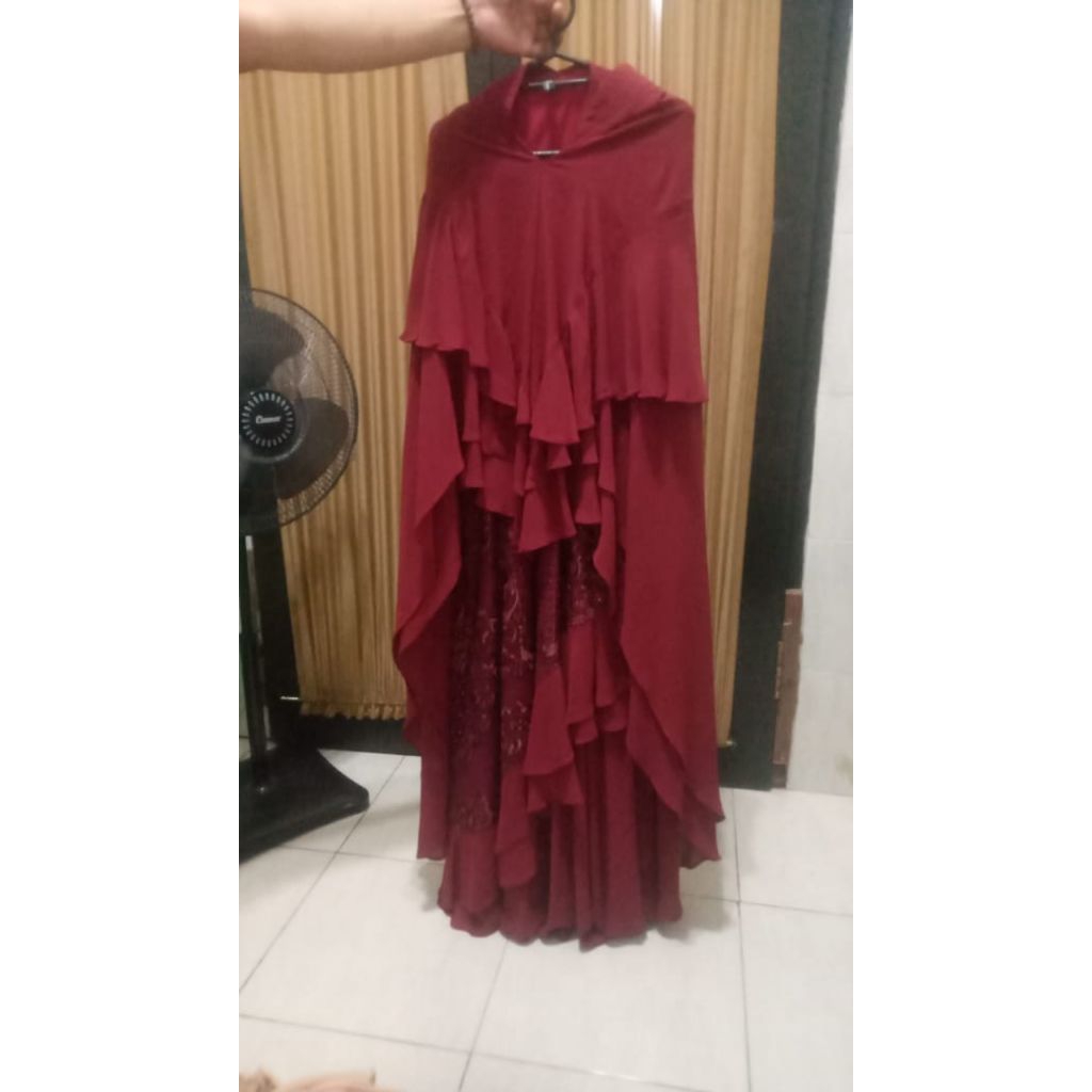 Gamis syar'i set hijab/gamis syar'i/gamis motif polos campur