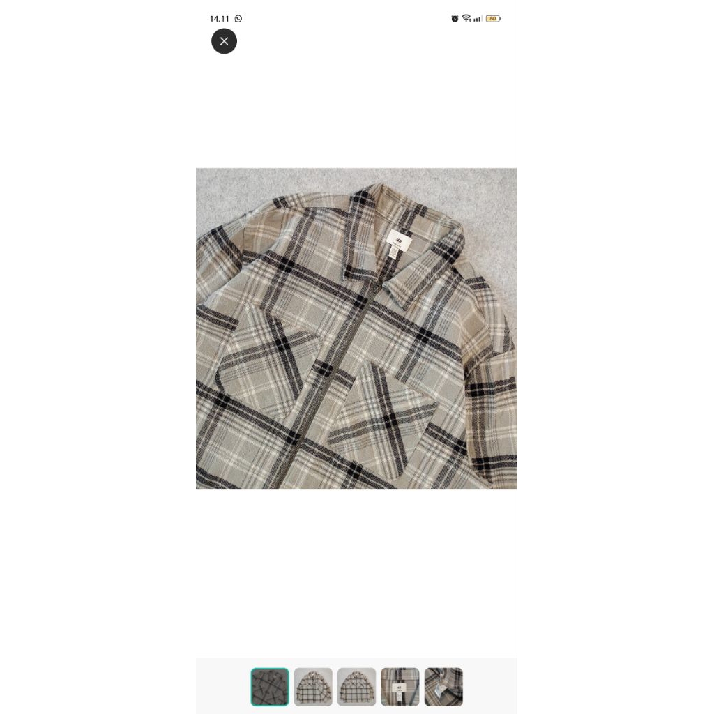 flanel Zipper Double pocket