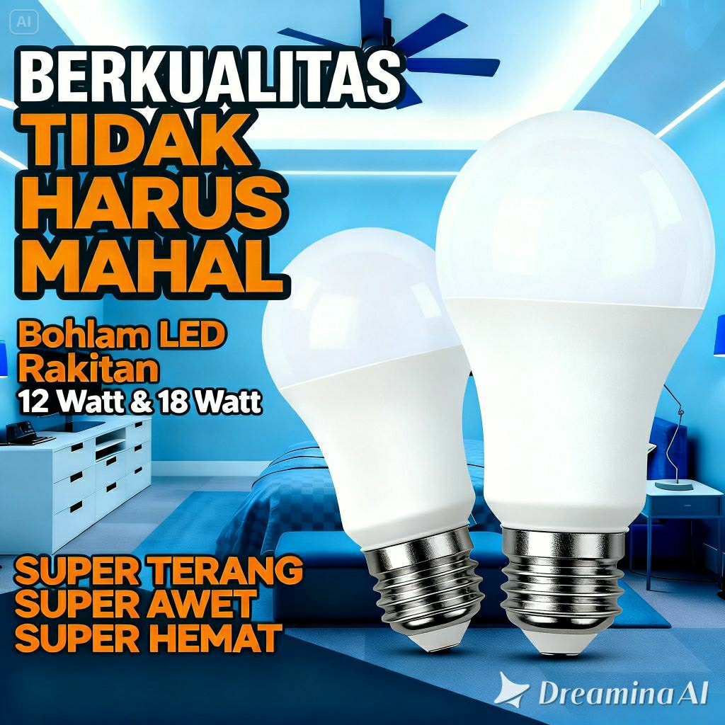 Lampu LED 12W 18W Hemat Listrik Terang | Bohlam LED Rumah PCB Double Elco Pendingin