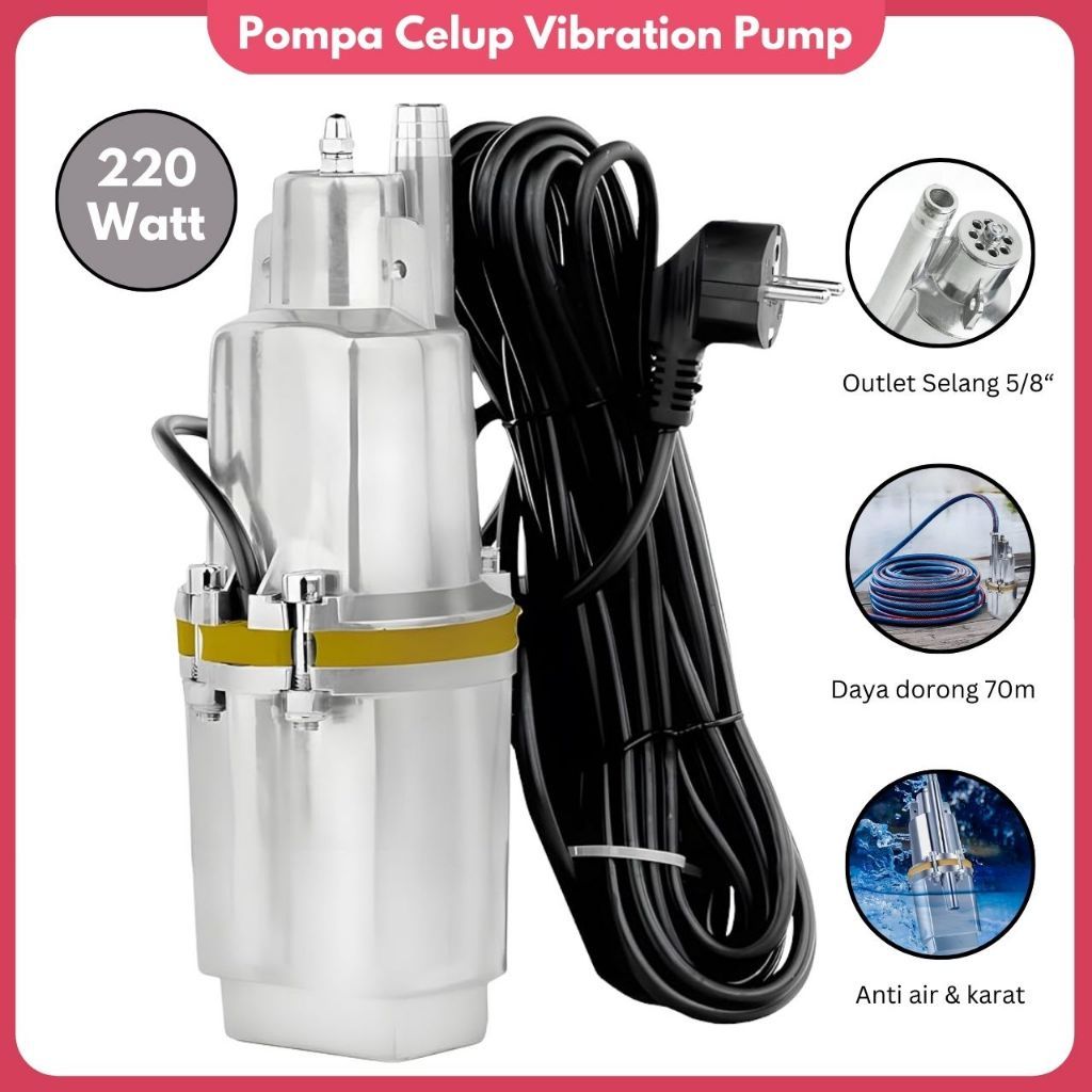 Pompa Celup Sumur 70 Meter Pompa Getar Pompa Sibel Sumur Bor 220W Flash Sale