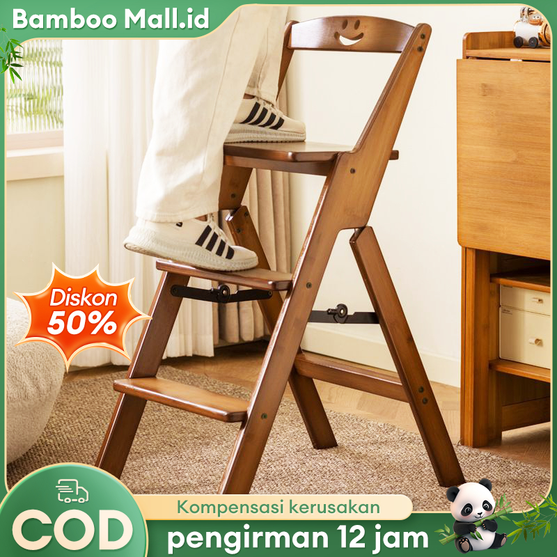Kursi Bambu Kursi Tangga Kursi Lipat Bambu Bangku Tiga Langkah Bangku Multifungsi Kursi Lipat