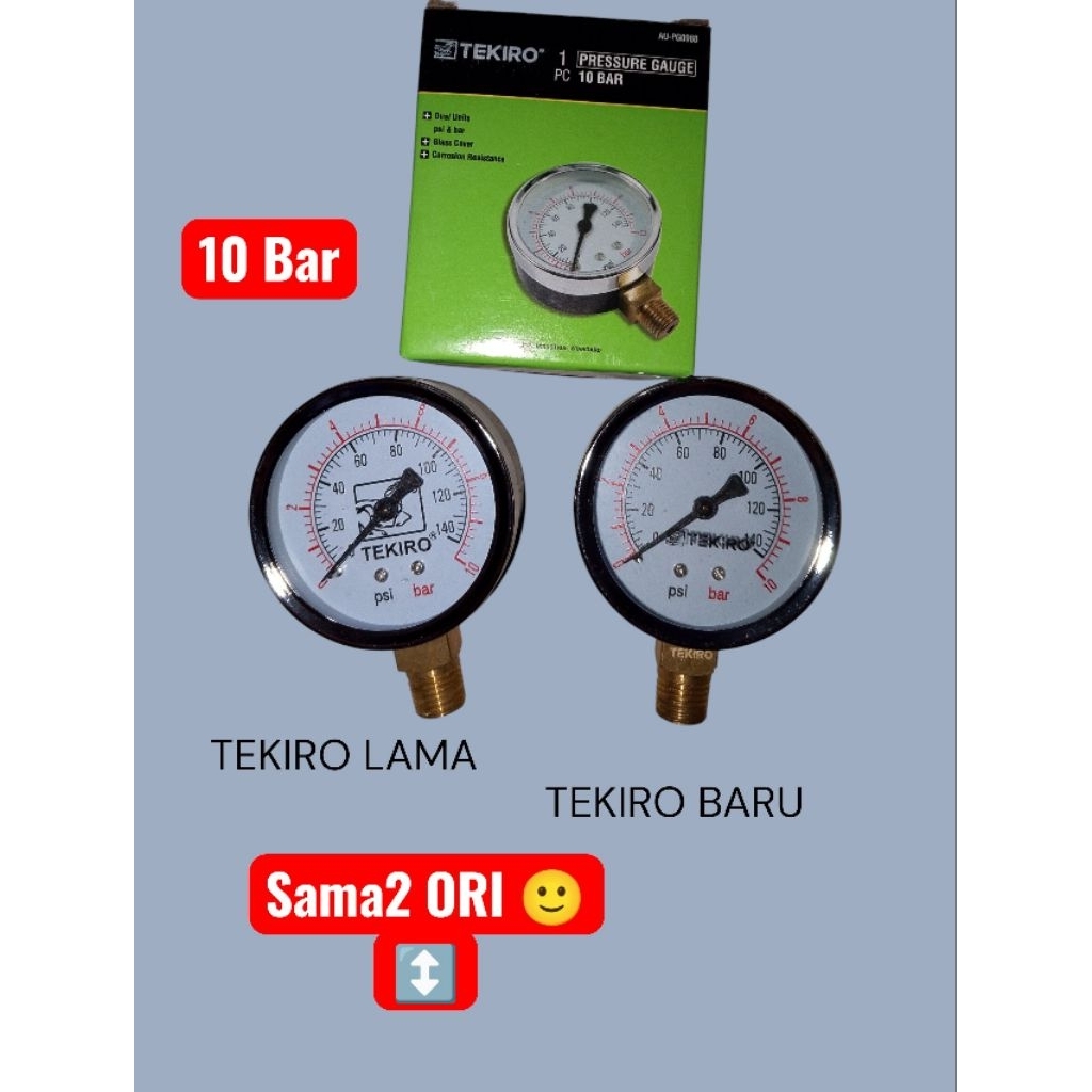 Tekiro Ukuran Tekanan Angin 10 Bar / Tekiro Pressure Gauge 25 Inch