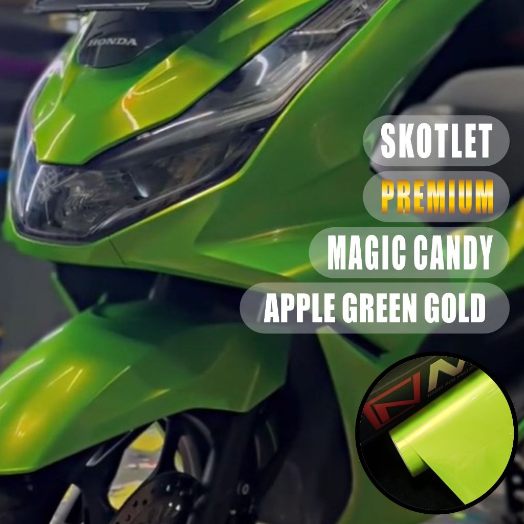 Stiker Skotlet Magic Candy Apple Green Gold Scotlite Magic Candy Apple Green Gold [METERAN]