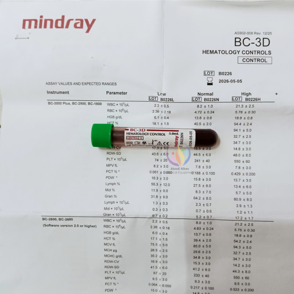 KONTROL HEMATOLOGY MINDRAY BC-3D NORMAL 3ml | MINDRAY