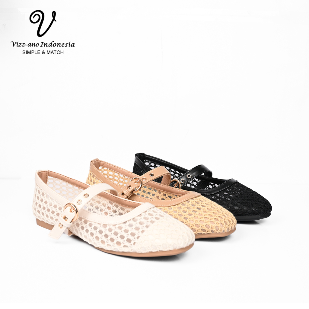 Vizzano Shoes Sepatu Flatshoes Jaring Wanita Design Lenore