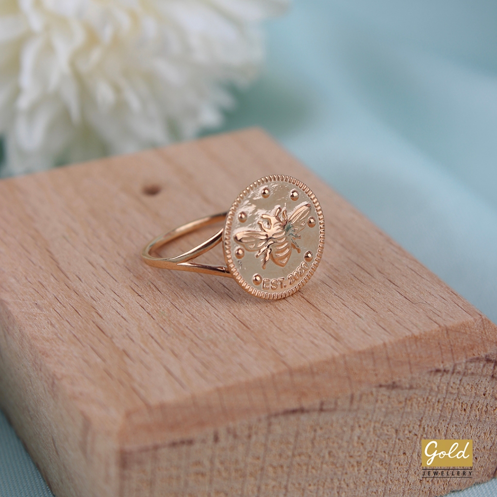 Cincin emas kuning 700 16k - XII720032100 - model coin dollar / koin dolar