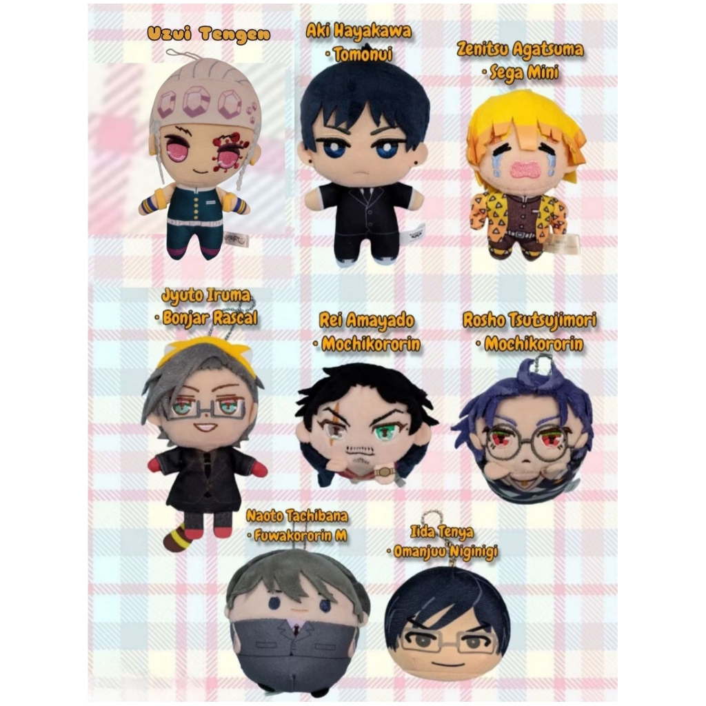 Plush Anime ORIGINAL 100% | Iida Tenya (My Hero Academia), Aki Hayakawa (Chainsaw Man), Zenitsu Agat