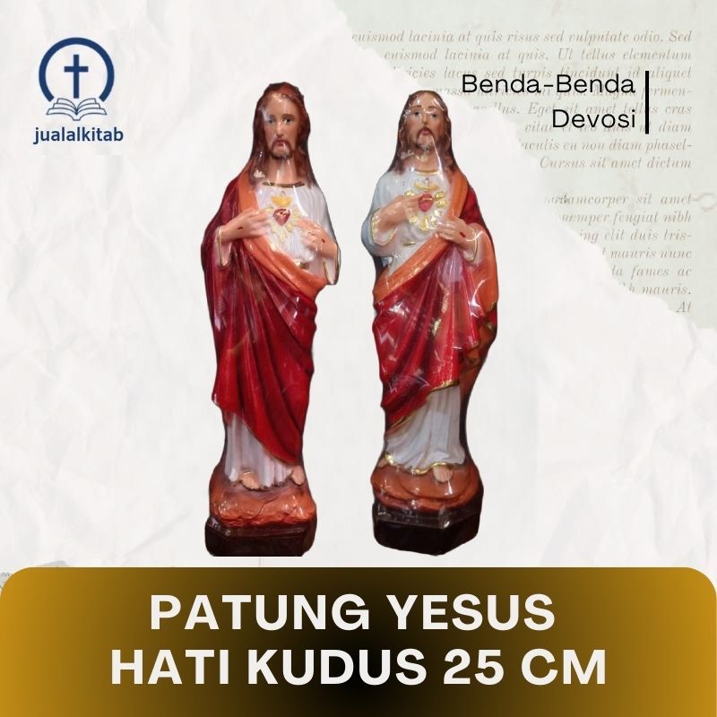 Patung Yesus 25 cm Benda Devosi Rohani Patung Tuhan Yesus Hati Kudus