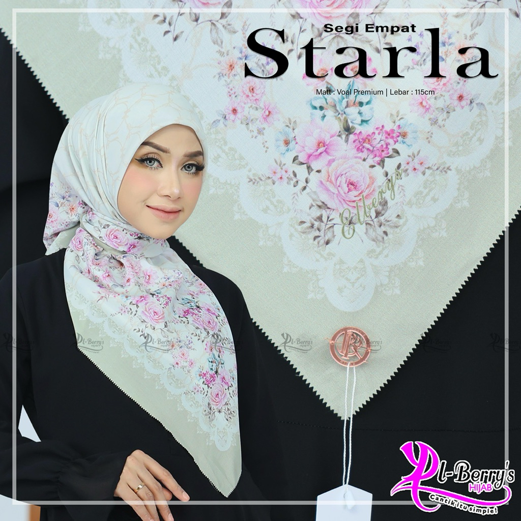 Starla El-berrys Hijab - Hijab Segiempat Voal