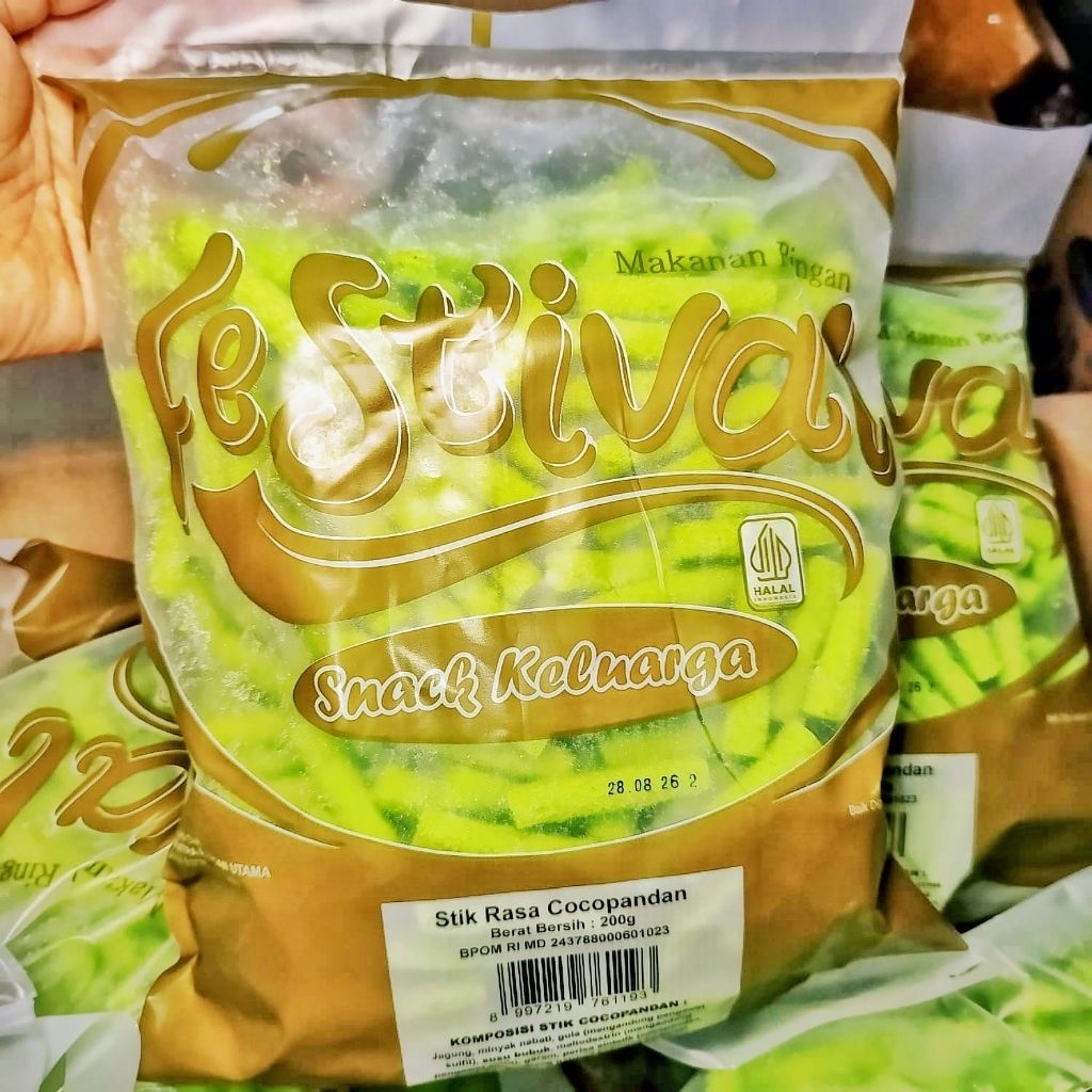 Snack Lebaran Stik Festival 250gram stik Cocopandan, stik balado, stik jagung bakar, Balls cokelat