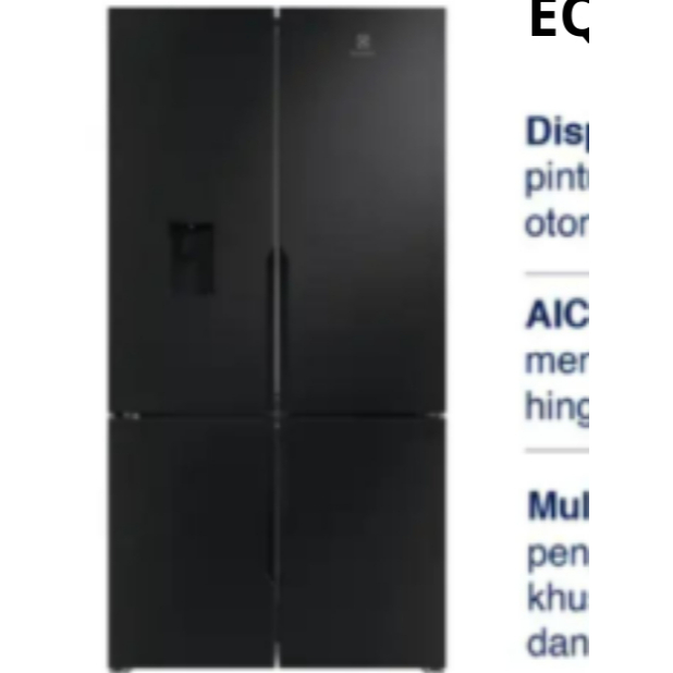 Electrolux Kulkas Multidoor 4 Pintu EQE5760B-B 634L Inverter, Water dispenser, AutoIce, MultiChill, 