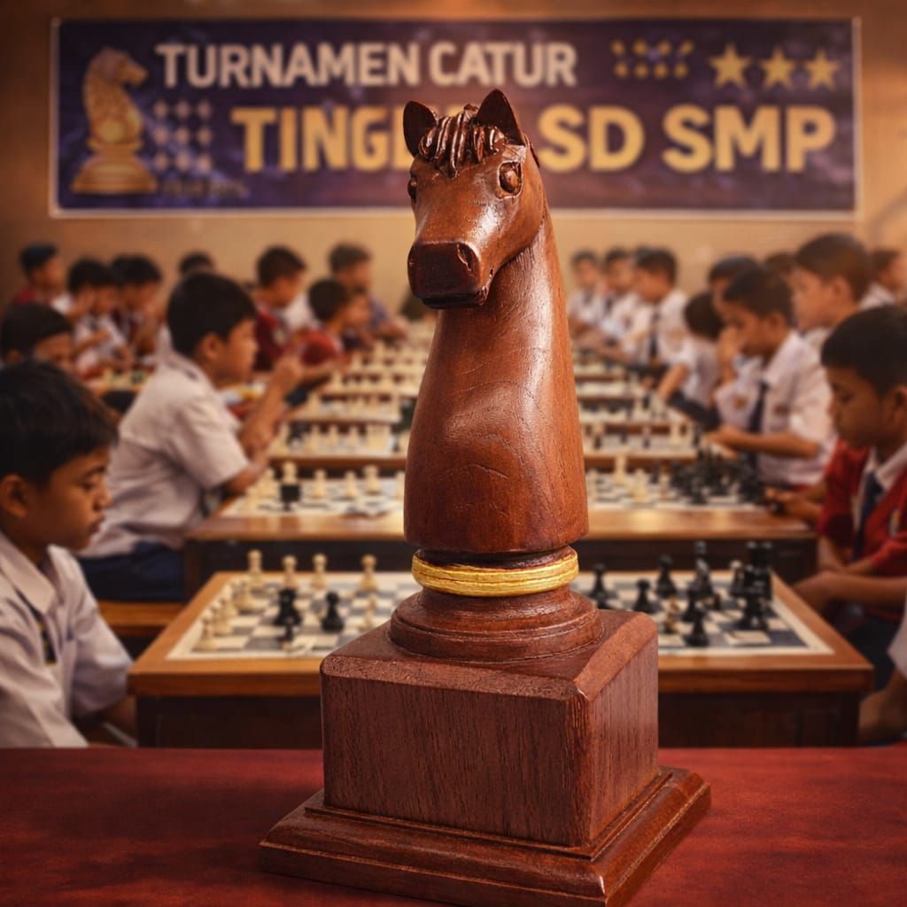 PIALA CATUR (KUDA) PREMIUM KAYU JATI