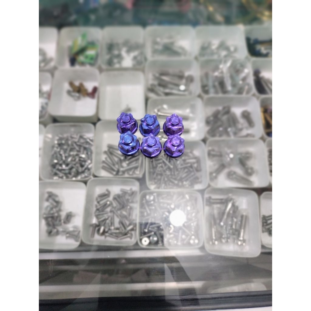 Mur Titanium M8 close Tutup mur 12 drat baut 12 model tutup