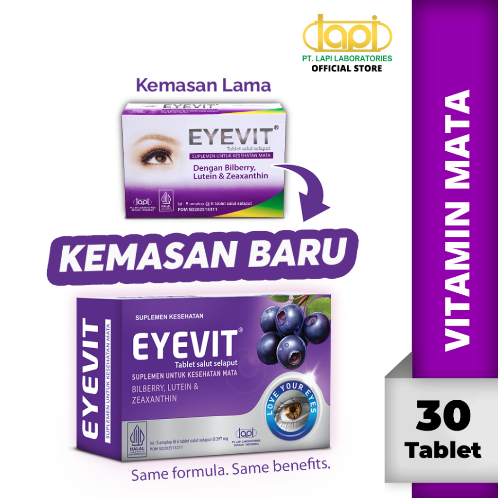 Eyevit Box isi 30 Tablet Obat Sakit Mata / Vitamin Mata Minus Promo Murah