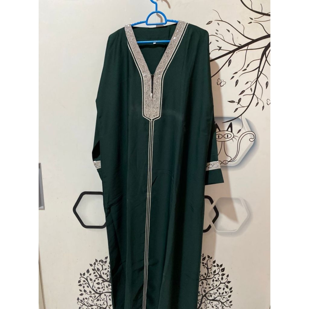 PRELOVED SECOND ABAYA HIJAU RENDA (TITIPAN)