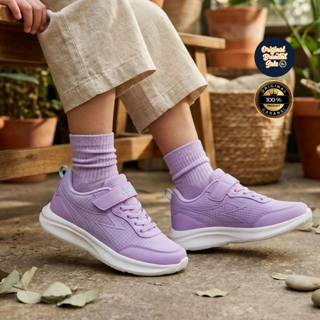 ORIGINAL GARANSI SEPATU DIADORA NOBLES JUNIOR PURPLE SIZE 31/34/35