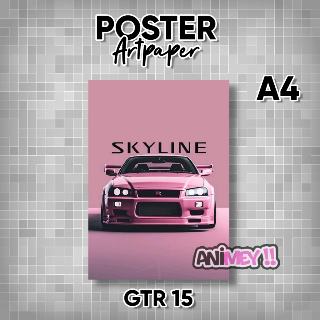 Poster Nissan GTR R34 / Poster Nissan GTR R34 JDM A4 size