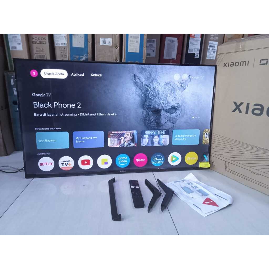 TV LED XIAOMI 43 IN 4K UHD GOOGLE TV YOUTUBE DIGITAL TV KONDISI BEKAS PEMAKAIAN 6763F