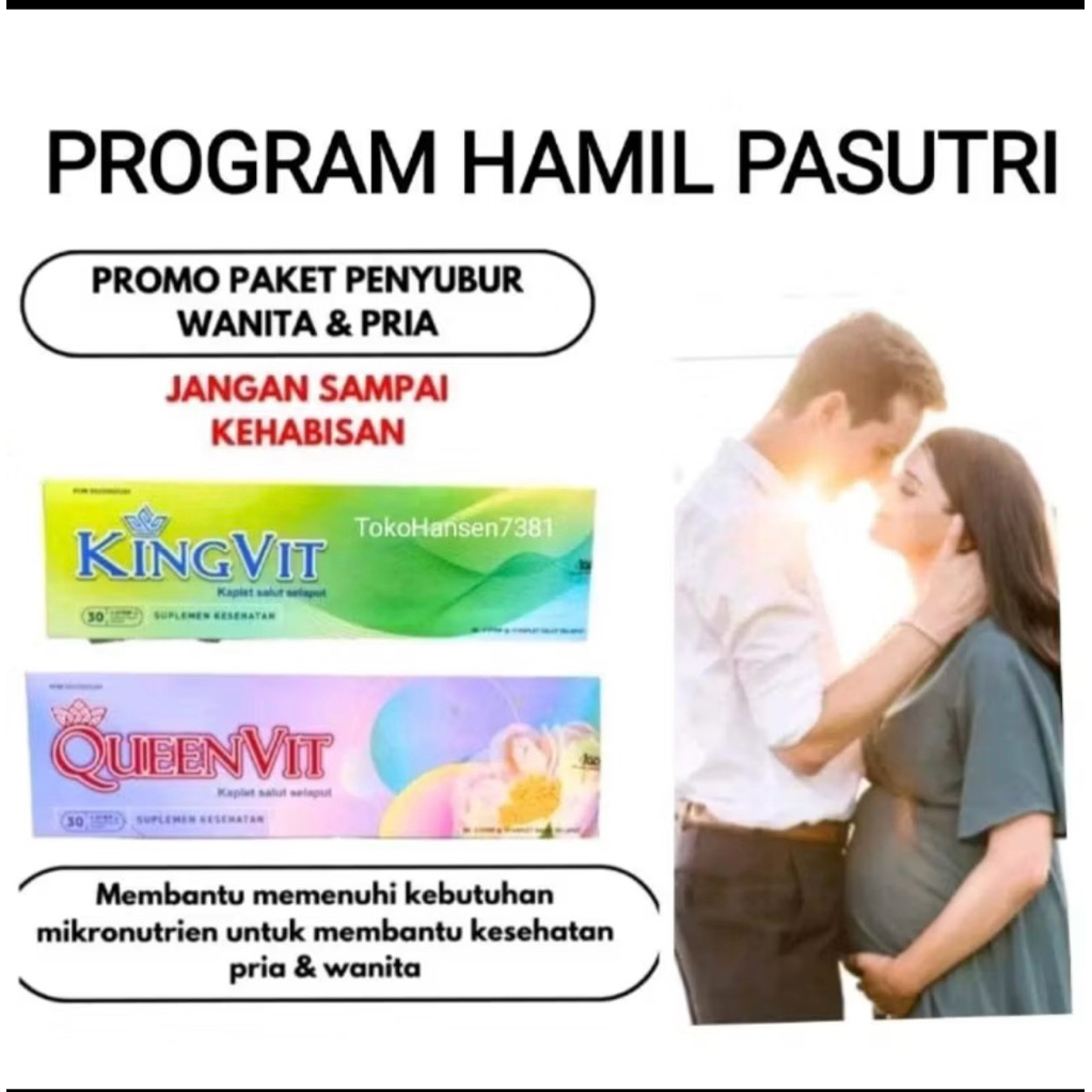 Multivitamin Kingvit & Queenvit untuk Pria dan Wanita, Kemasan Baru 30 Tablet