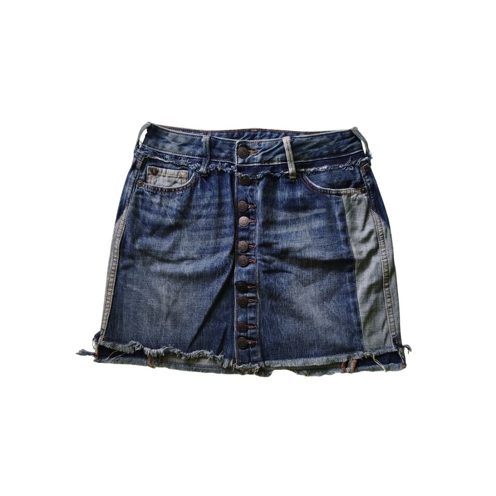 True Religion Deconstructed Denim Skirt