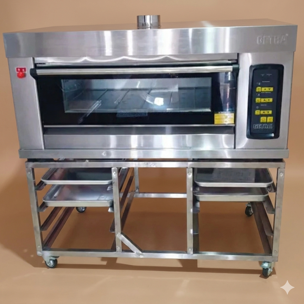 Meja Oven 1 Deck 2 tray Full stainless steel // Meja Oven Getra, Crown, Fomac,dan jinmate