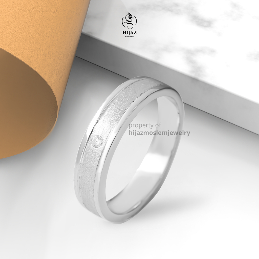 Hijaz Cincin Perak Nikah Lamaran Pria - Cincin Palladium Garansi Resize | Size Besar