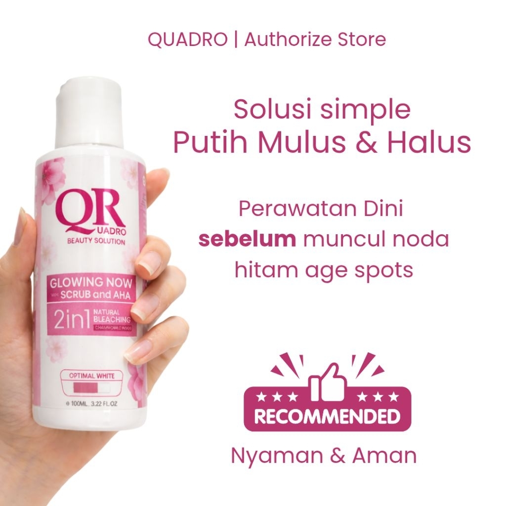 QUADRO Bleaching Badan untuk mencerahkan kulit kusam, bekas luka, dan selulit - Ga perih, Ga Gatal d