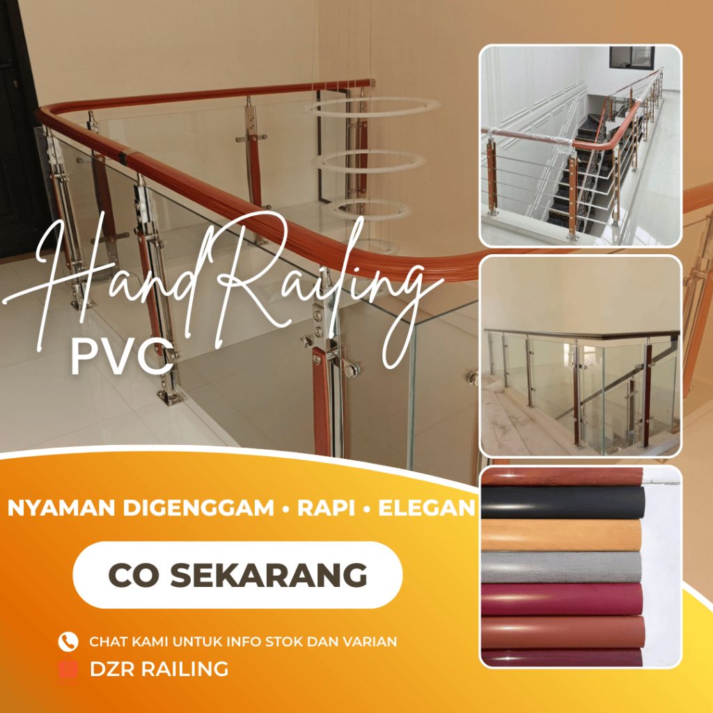 HANDRAILING PVC 4 meter HANDLE PVC 2M / HAND RAILING PVC / HANDLE PVC / PEGANGAN RAILING TANGGA PVC 