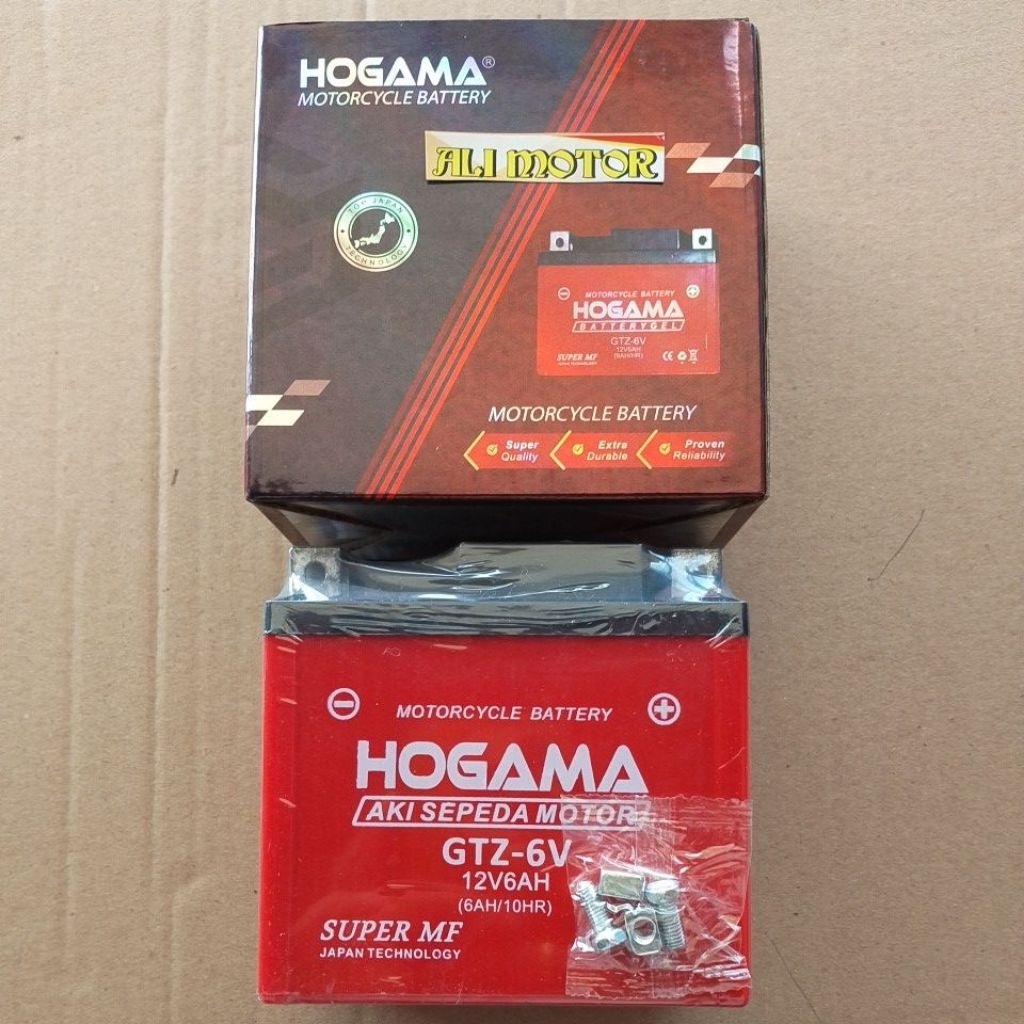 Aki motor GTZ-6V vario 125 satria Fu CBR 150 ori HOGAMA