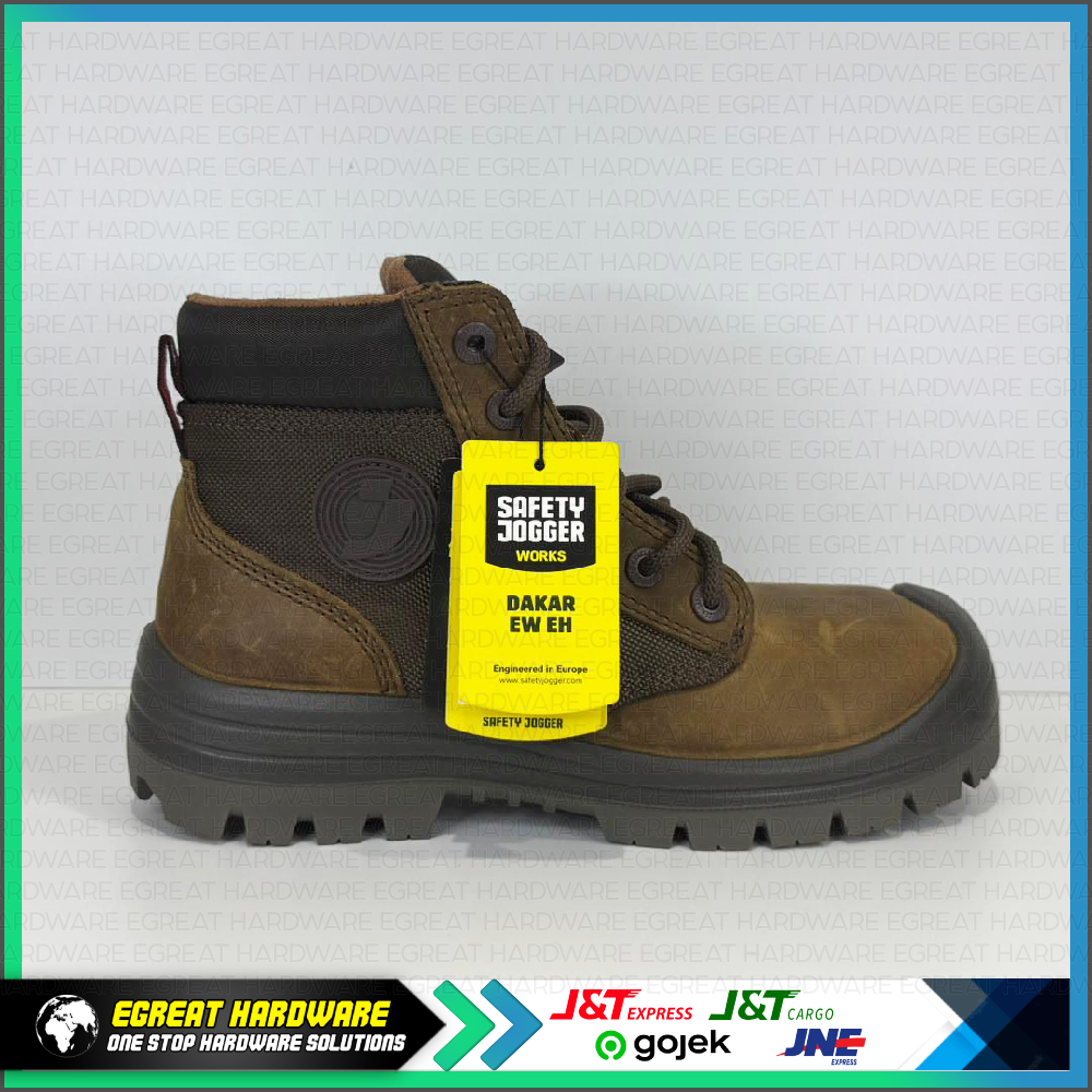 (BARANG READY / BUKAN PO) SAFETY SHOES; MID CUT, COMPOSITE; DAKAR EW EH SB, BROWN; SAFETY JOGGER