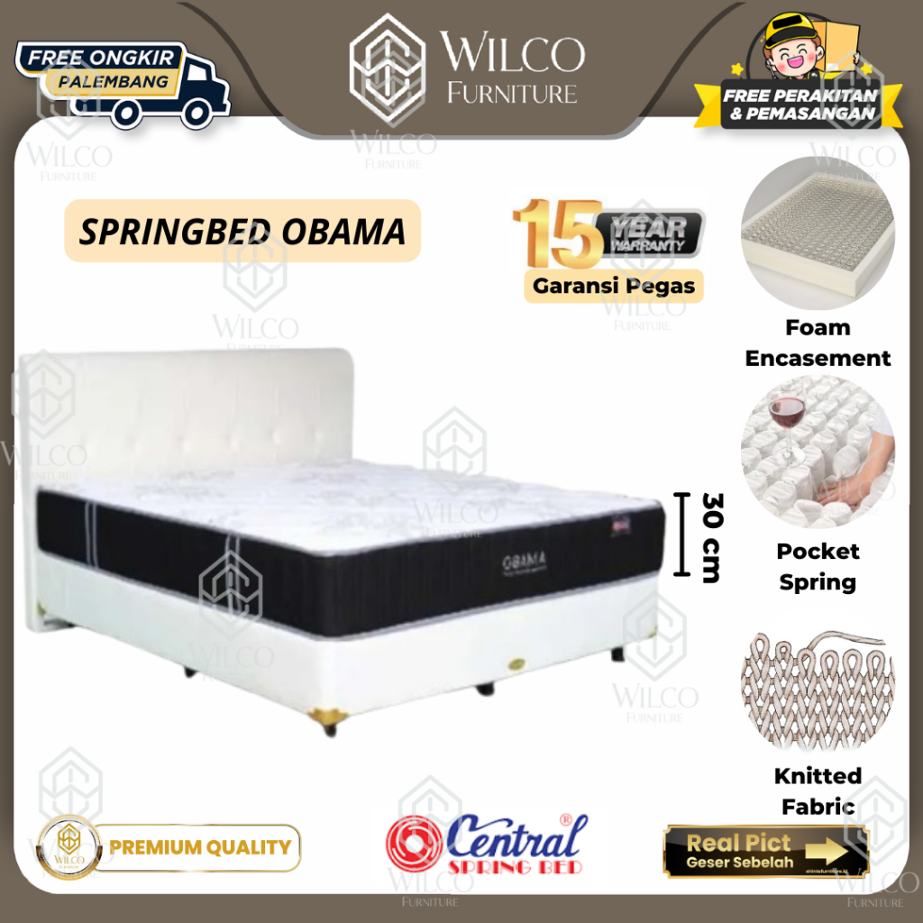 Kasur Springbed Central Obama Matras Central Per Pocket Spring PLG - Matras Aja, 120x200