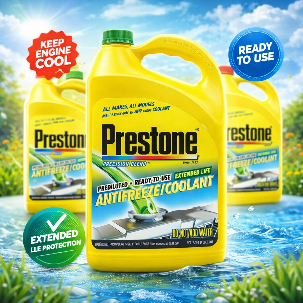 Prestone Radiator Coolant Original 3,78 Liter Warna Hijau,Merah & Biru - Air Radiator Mobil & Motor