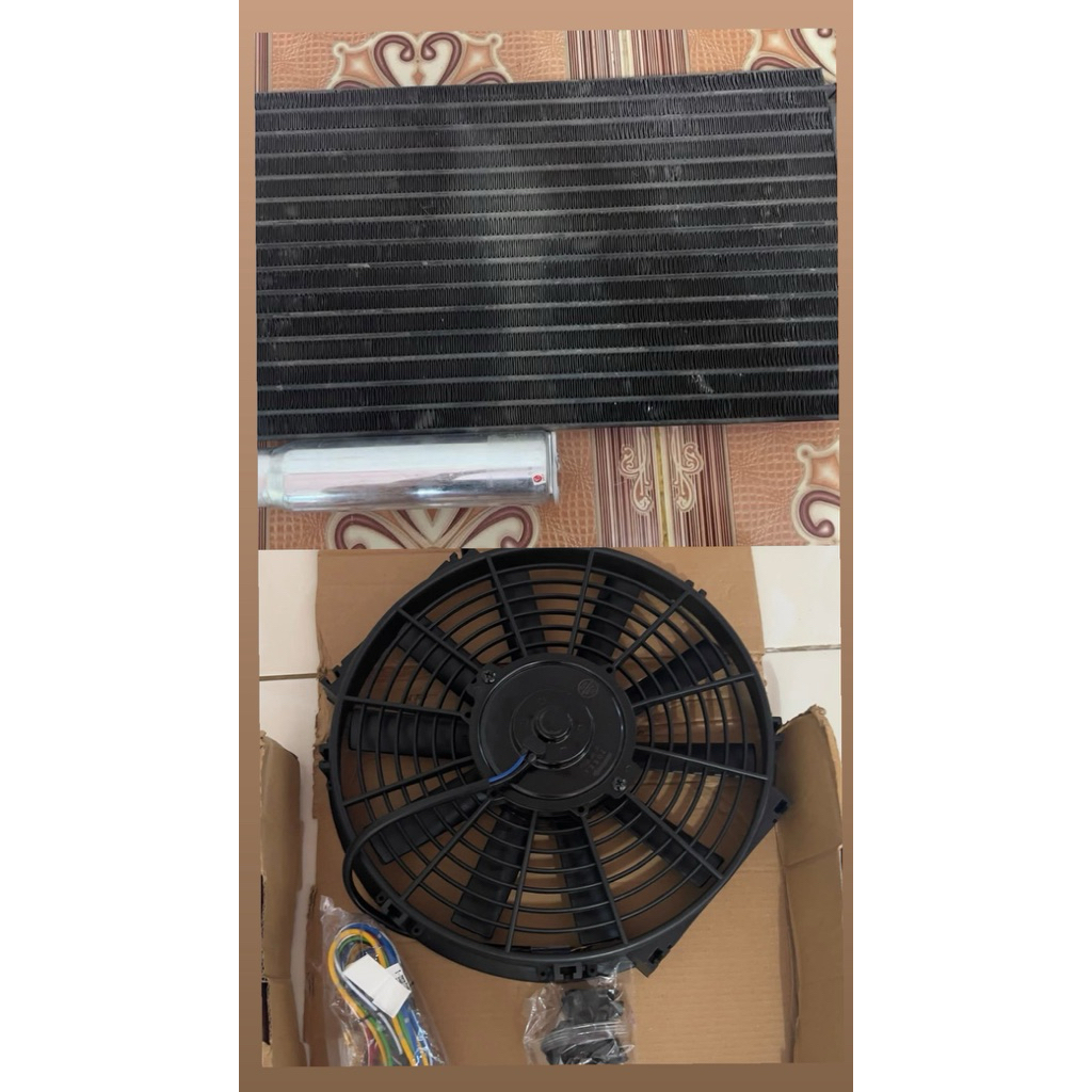 Set Kondensor + Drier Denso + Extra Fan 12 inch