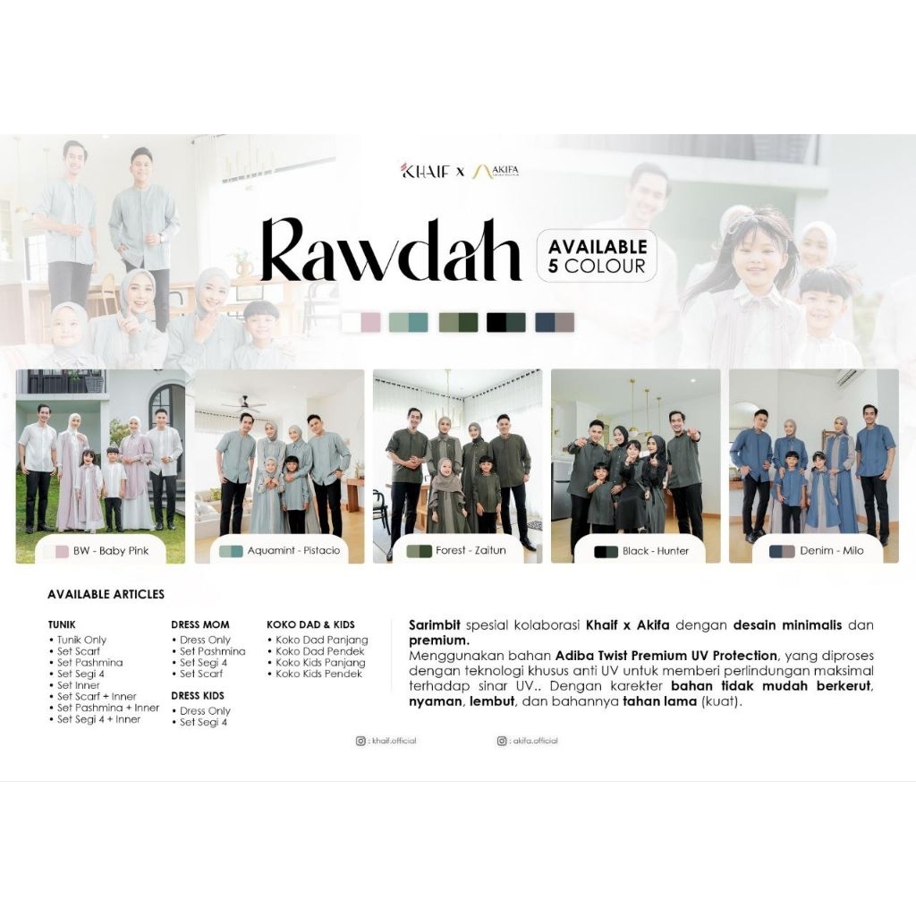 Rawdah by Akifa (Girl Set Hijab)