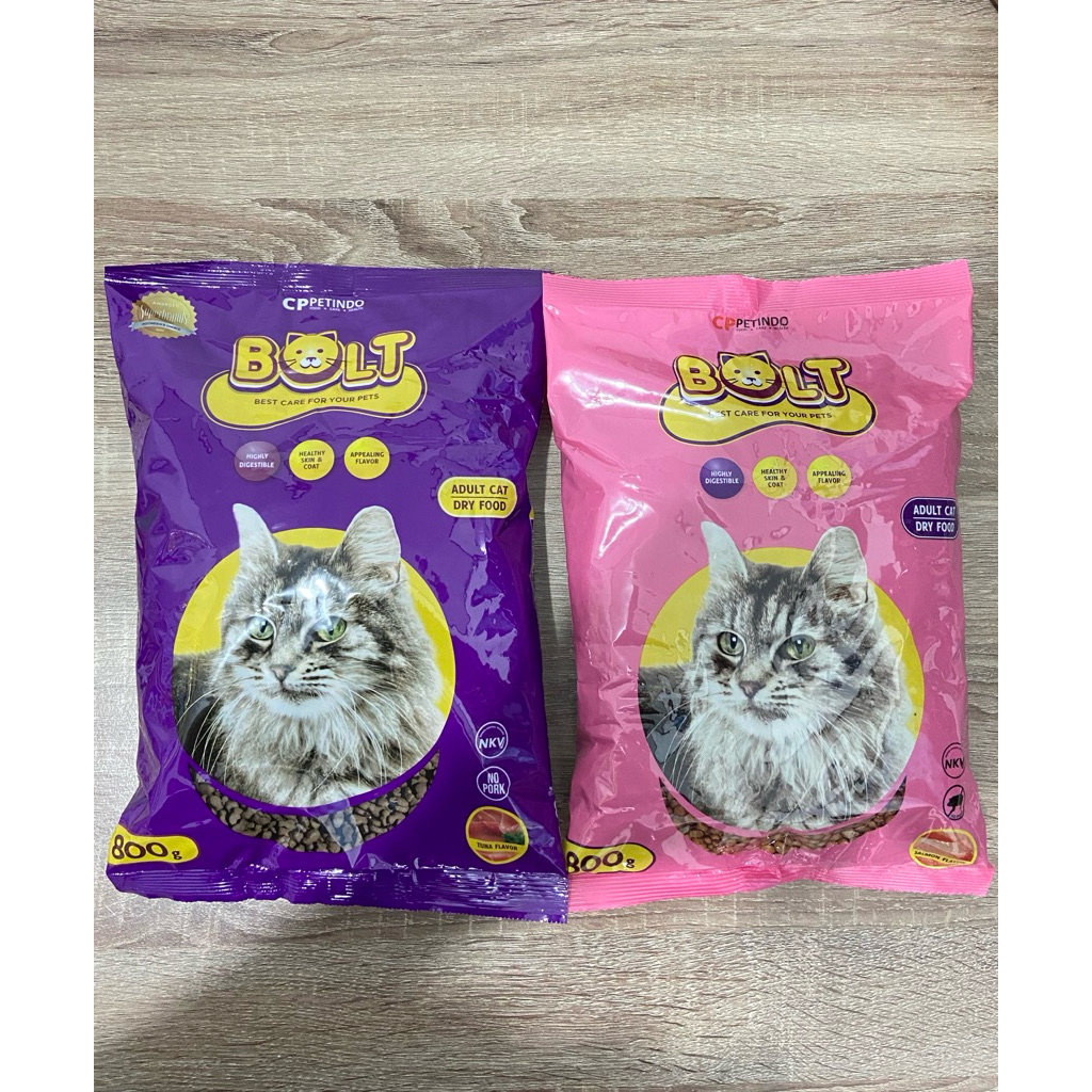 Makanan Kucing Kering BOLT dengan Rasa Ikan dan Salmon